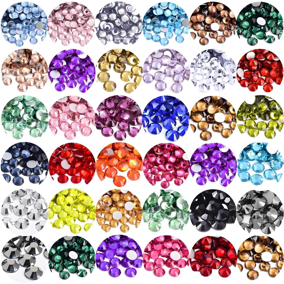 Flatback Rhinestones Round Gems for Nails Art and Crafts 620Pcs SS30 6mm Glitter Crystals Stone DIY Bags Clothes Shoes (Citrine)