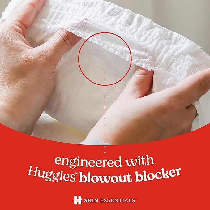 Huggies Size 5 Diapers, Skin Essentials Baby Diapers, Size 5 (27+ lbs), 132 Count (2 Packs of 66), Packaging May Vary