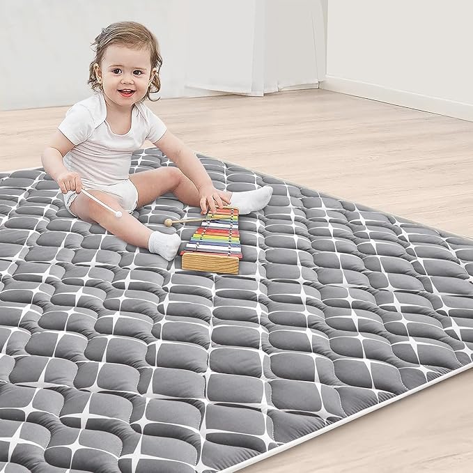 High-Density Foam Baby Play Mat, 47x47 Inches Thicken One-Piece Comfortable and Soft Playmat, Non Slip Machine Washable Floor Mat for Infants, Tapete para Bebes,Toddlers