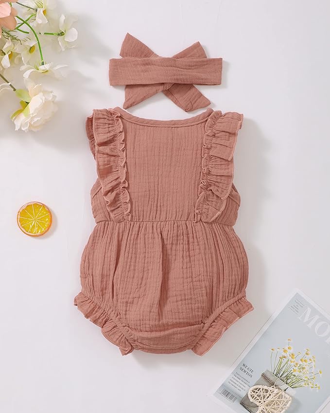 Renotemy Newborn Infant Baby Girl Clothes Rompers Summer Jumpsuits Short Sleeve Romper Infant Baby Clothes Girl
