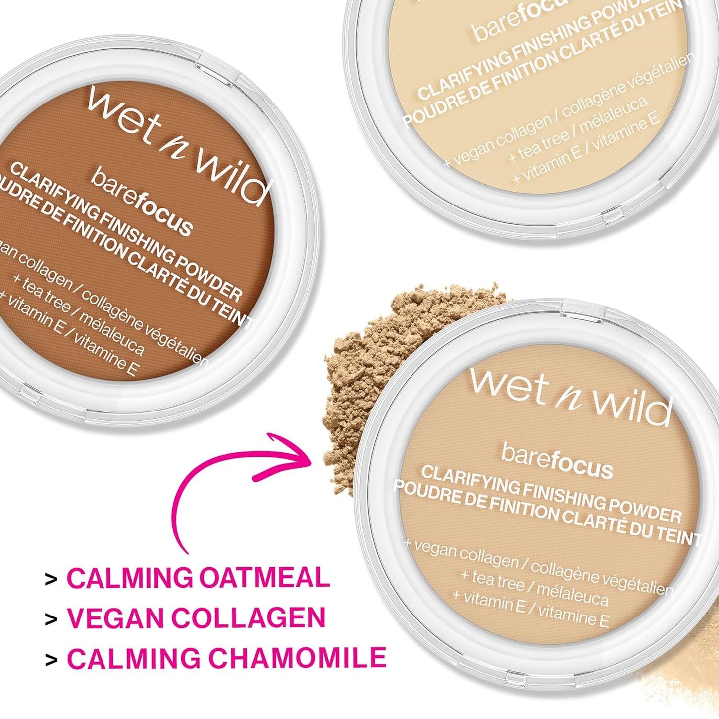 wet n wild Bare Focus Clarifying Finishing Powder | Matte | Pressed Setting Powder Fair-Light