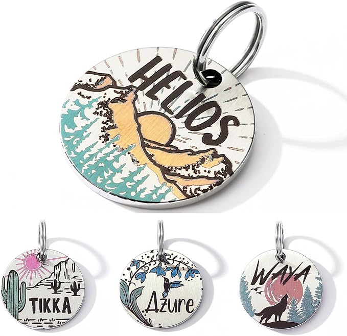 MYXGY Colorful Dog Tags Personalized, Engraved Dog Tags by MYXGY