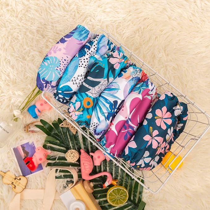 babygoal Reusable Cloth Diapers 6 Pack with 10pcs Inserts, One Size Adjustable Washable Pocket Nappy Covers for Baby Girls and Boys 6FG30