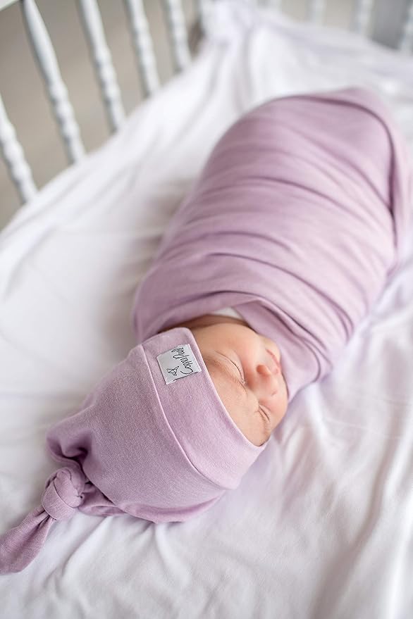Copper Pearl Baby Beanie Hat Top Knot Stretchy Soft Lily