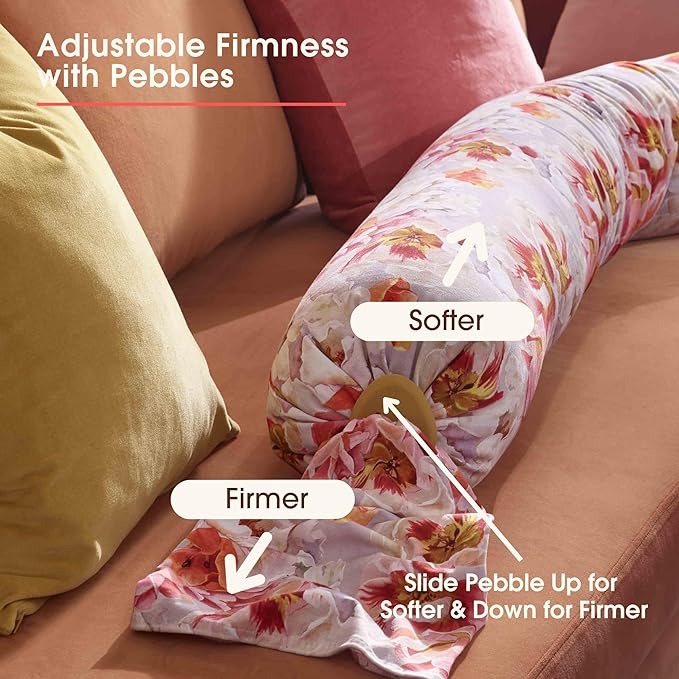 bbhugme Adjustable Pregnancy Pillow – Full Body Support for Side Sleeping - Adjustable Firmness and Shape - Supports Back, Legs, Belly, HIPS for Pregnant Women - Removable Cover - Blushing Roses