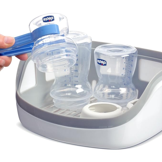 Microwave Steam Sterilizer - Removes 99.9% of Dirt Quickly and Naturally with The Power of steam, White/Grey