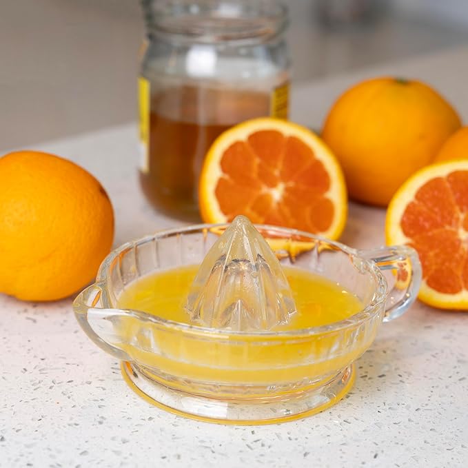 Fox Run Glass Manual Heavyweight Juicer For Lemons, Limes, Oranges and More