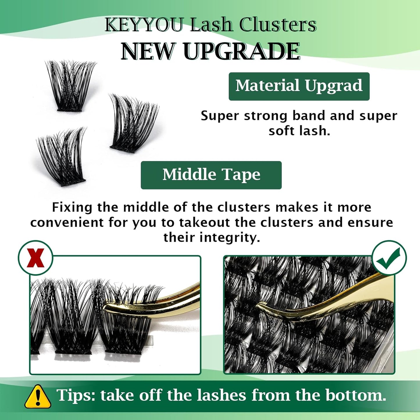 Lash Clusters 96pcs Individual Lashes Y01 D Curl 14mm Eyelash Clusters KEYYOU Volume Wispy Lash Extension Soft&Comfortable Easy DIY at Home(Y01,D-14mm)