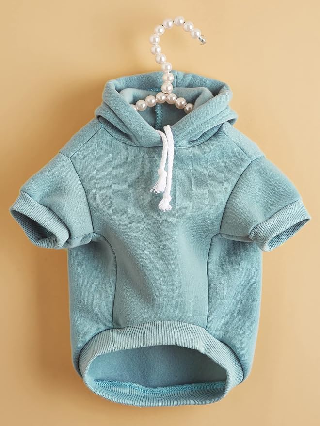QWINEE Basic Dog Hoodie Sweatshirt Puppy Sweater Warm Cat Costumes Pet Clothes - Image 3