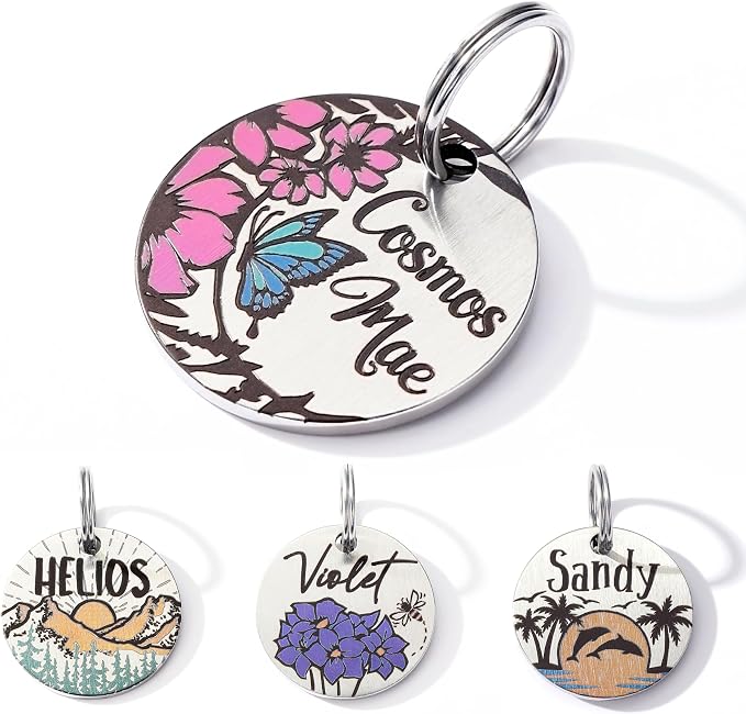 Colorful Dog Tags Personalized, Engraved Dog Tags by MYXGY