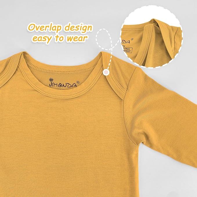 Jimonda Bamboo Baby Bodysuit Long Sleeve Infant Romper Soft Boy Girl Unisex Newborn Clothes One Piece Outfits Summer Fall
