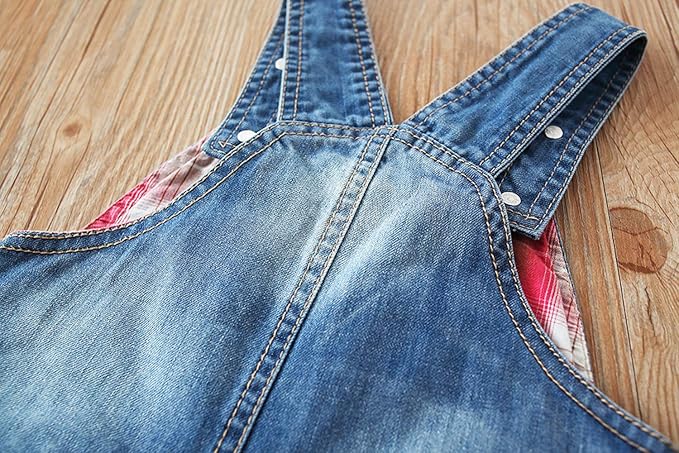 KIDSCOOL SPACE Baby Little Kids Cute Denim Embroidered Fashion Jean Overalls