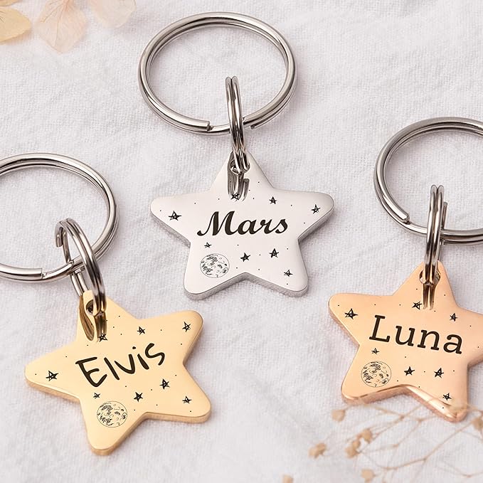 Anavia Small Size Dog Cat ID Tags, Small/XS Personalized Color Plated Stainless - Image 3
