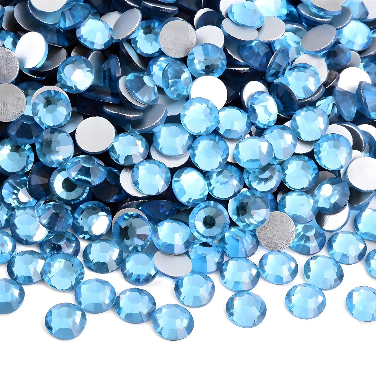 Flatback Rhinestones Round Gems for Nails Art and Crafts 2000Pcs SS16 4mm Glitter Crystals Stone DIY Bags Clothes Shoes (Peacock Blue)