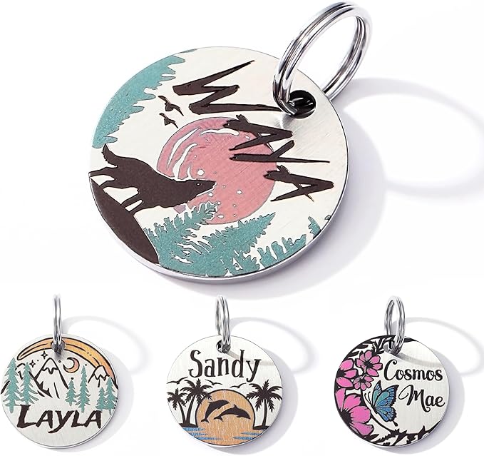 Colorful Dog Tags Personalized, Engraved Dog Tags by MYXGY