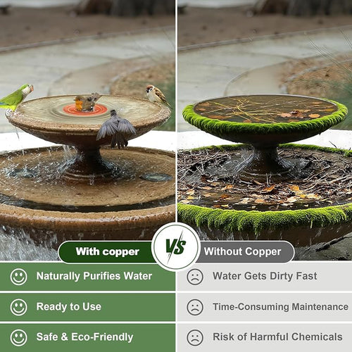 2 Pack Bird Bath Copper Disk, 99.99% Pure Copper Purification Disk - Image 2