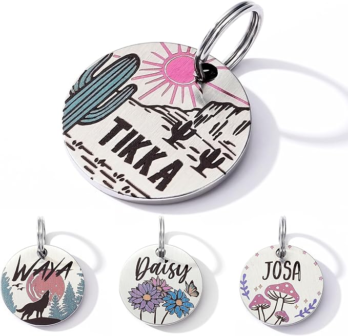 MYXGY Colorful Dog Tags Personalized, Engraved Dog Tags by MYXGY