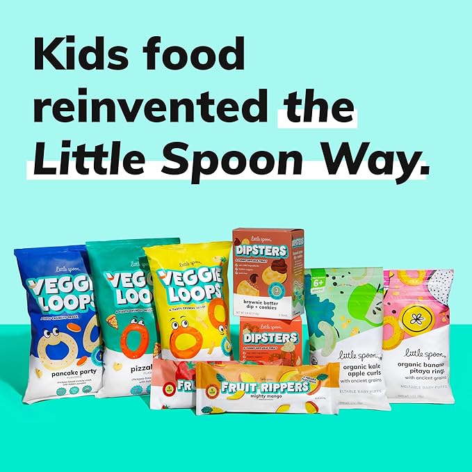 Little Spoon Banana Pitaya Meltable Baby Puffs, Organic Corn Quinoa Sorghum, No Rice, No Added Sugar Snacks, Encourages Self-Feeding, 1 Oz Bag, 4 Pack
