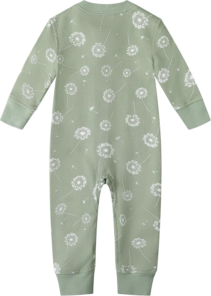 Owlivia Organic Cotton Baby Boy Girl Zip up Sleep 'N Play Pjs, Footless, Long Sleeve