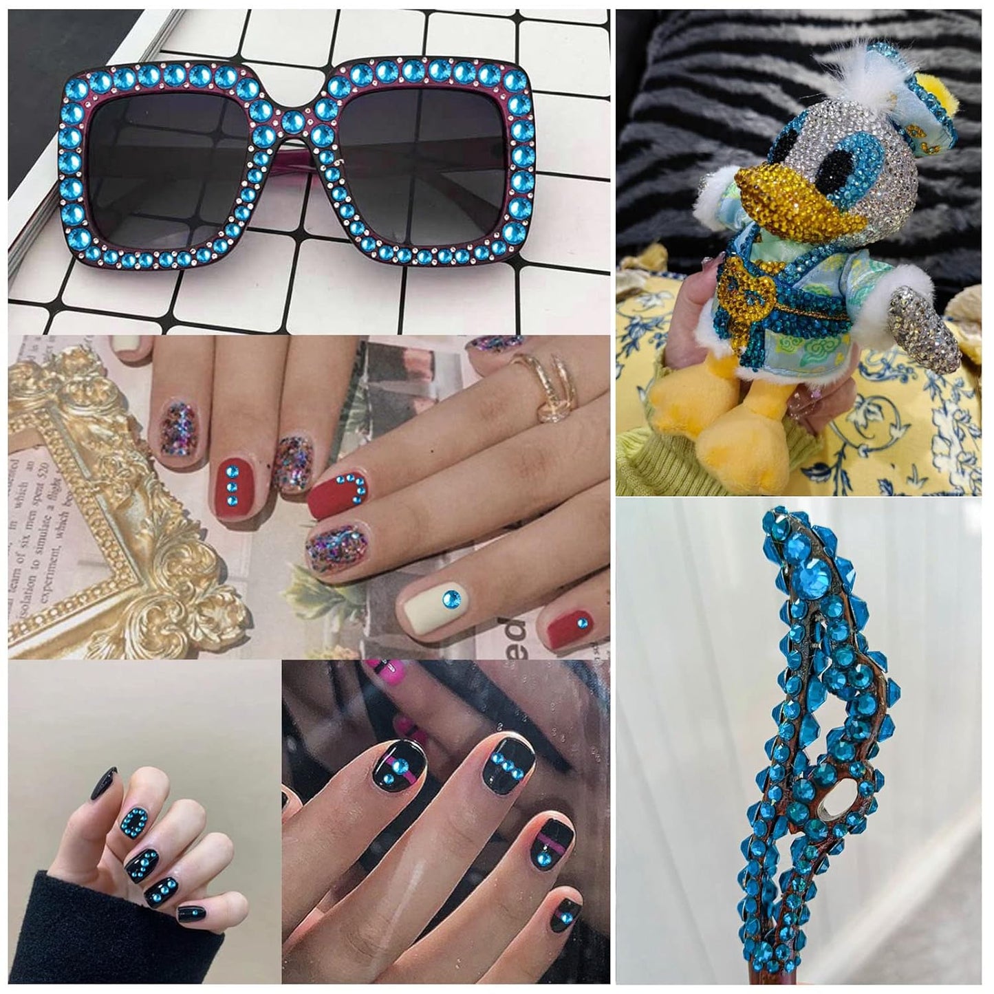 beadsland Flat Back Crystal Rhinestones Round Gems, Indicolite (6.4-6.6mm) SS30/288pcs