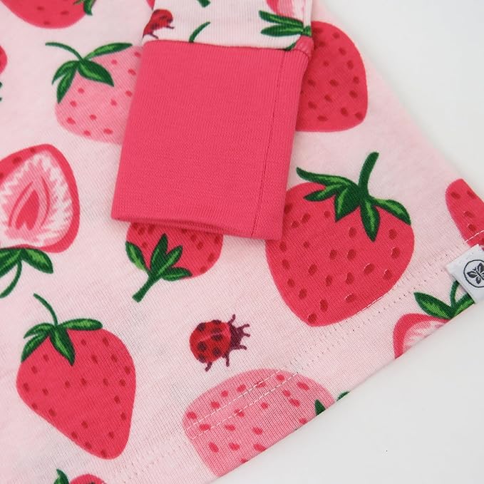 HonestBaby 4 Piece Pajamas Sleepwear Pjs 100% Organic Cotton for Infant Baby and Toddler Boys, Girls, Unisex