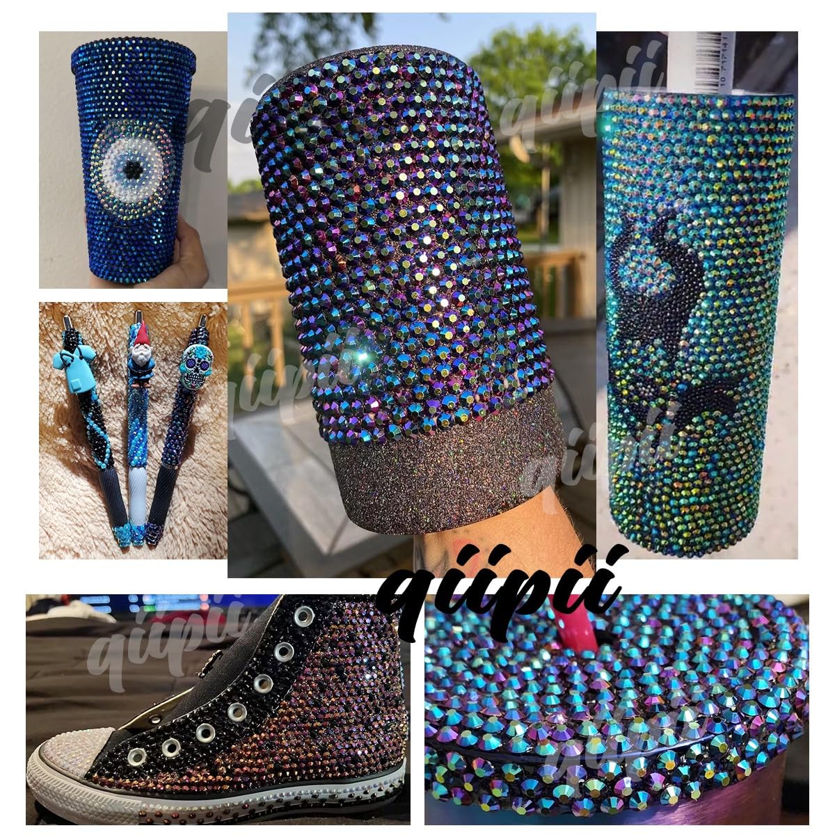 16000PCS Vibrant Purple AB Resin Rhinestones for Crafting 3mm 4mm 5mm Flatback Jelly Stones Bulk SS10 SS16 SS20 Diamonds Gems Charms for Nails Face Eyes Makeup Tumblers Bottles Crafts Clothes