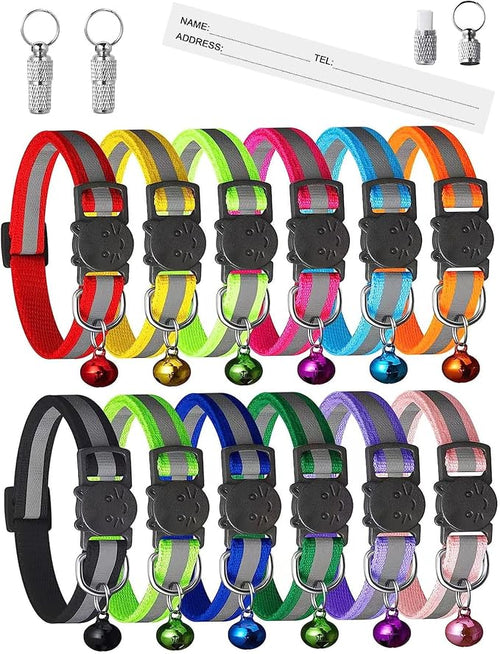 14 Pack Set Kitten Collars Breakaway by ExtodryPremiumCatCollarswithbell