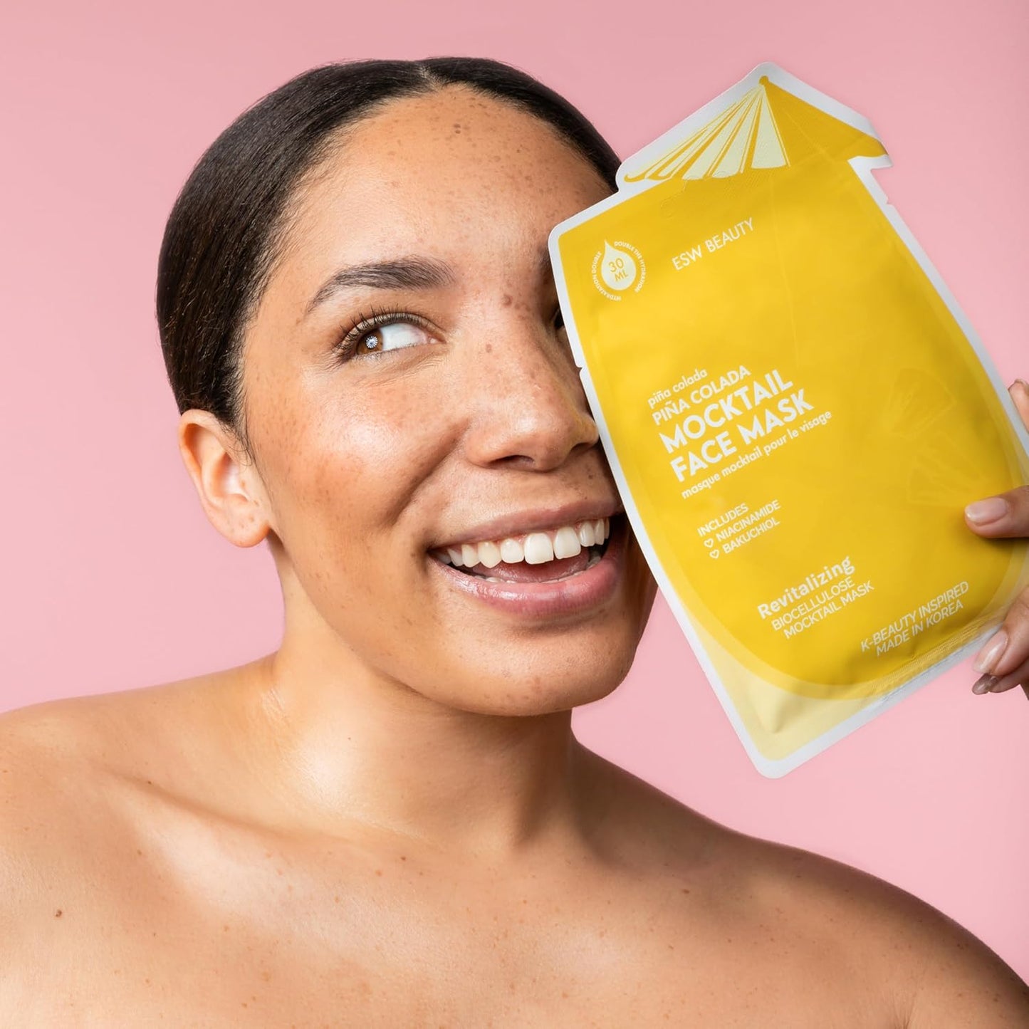 ESW Beauty Piña Colada Revitalizing Face Mask - Refreshing, Vegan Face Mask with Pineapple & Coconut Water for Glowing Skin