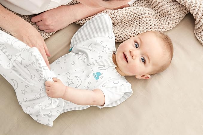Love to Dream Swaddle UP Transition Bag, Luxuriously Silky Soft Viscose from Bamboo, Baby Sleep Sack, Patented Zip-Off Wings, Snug Fit Helps Calm Startle Reflex, 1.0TOG, Large 19-24 lbs, Cream