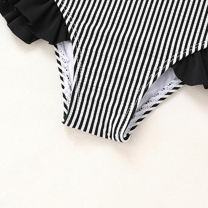 YOUNGER TREE Toddler Girls Two Pieces Swimsuit Color Block Stripe Swimwear Summer Beach Bathing Suit 18M-5T