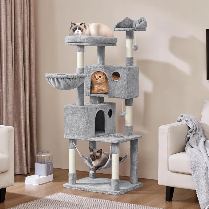 Yaheetech 64.5in Extra Large Multi-Level Cat Tree Kittens Play House Condo - Image 2