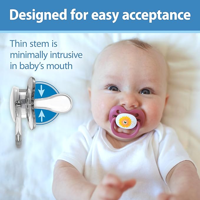Dr. Brown's Advantage Baby Pacifiers, 0-6 Month, Blue, 2 Count and Dr. Brown's Advantage Baby Pacifiers, Glow-in-The-Dark, 0-6 Month Pacifiers, Blue, 2 Count