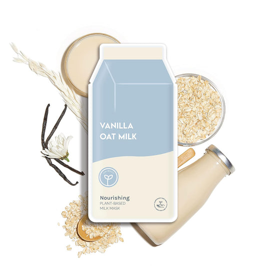 ESW Beauty Vanilla Oat Milk - Nourishing Plant-Based Milk Face Mask (6-Pack) - Calming with Vanilla & Oat for Sensitive & Rosacea-Prone Skin - Relieves & Balances