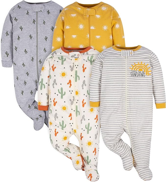 Gerber Baby Boys 4 Pack Sleep 'N Play Footie