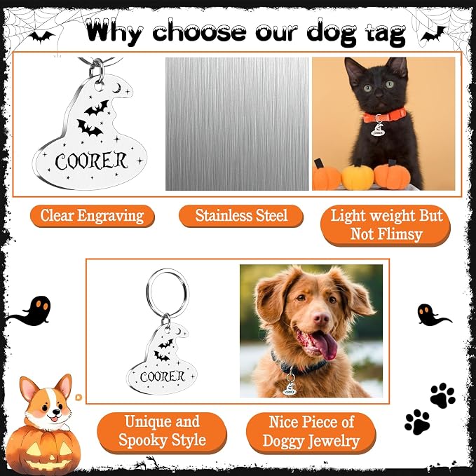Personalized Pet Tags for Dog Cat, Custom Halloween ID Tags for Dogs, Dog Name - Image 3