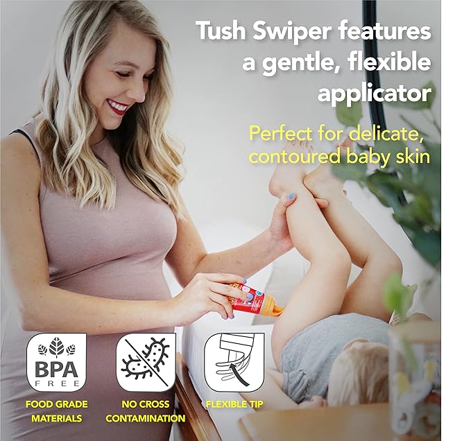 Eli & Ali Tush Swiper - Diaper Rash Cream & Butt Paste Applicator - Universal Fit for Most Diaper Creams | Mess-Free & Hygienic Alternative to Cream Spatula - Carry Less Baby Gear - Grey, 3 Pack