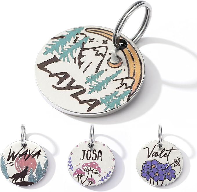Colorful Dog Tags Personalized, Engraved Dog Tags by MYXGY
