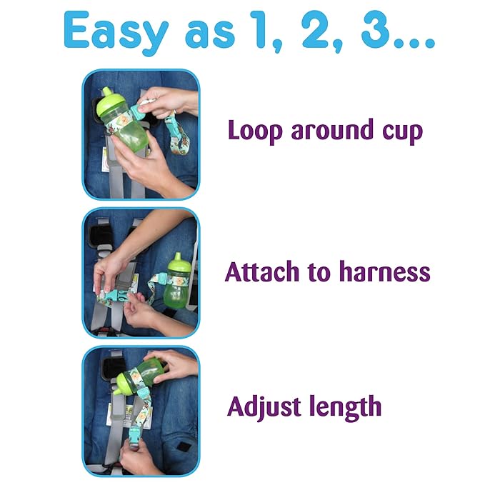 PBnJ Baby SippyPal Sippy Cup Holder Strap Leash Tether (Jungle 2-Pack)