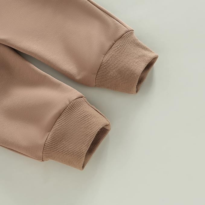 Toddler Baby Boy Clothes Solid Color Long Sleeve Crewneck Sweatshirt Top Casual Pants Set 2Pcs Fall Winter Outfits