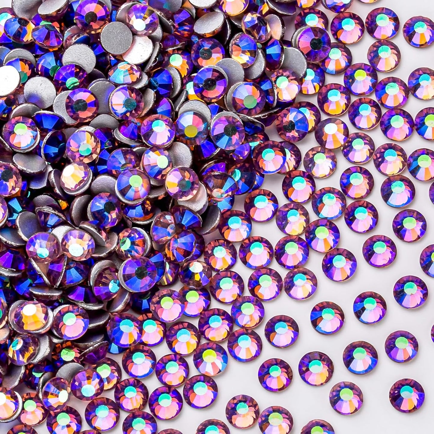 1440Pcs Light-Purple Ab Crystal Rhinestones,Glass Flatback Rhinestones Gemstones for Nail Face Makeup Art Crafts Clothes Decoration-(SS16,4.0mm,Light-Purple Ab)