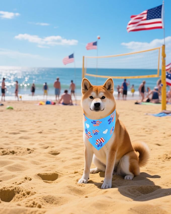 PET SHOW 50 Pack 4th of July Dog Bandanas Bulk Washable American Flag Dog - Image 8