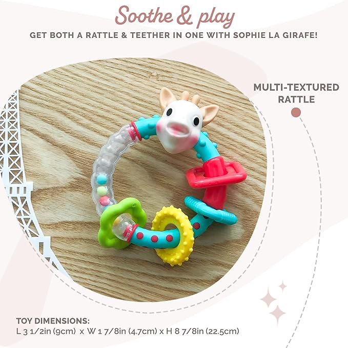 Sophie la girafe Multi-Textured Rattle | Light & Easy to Grasp | Awaken All 5 Senses