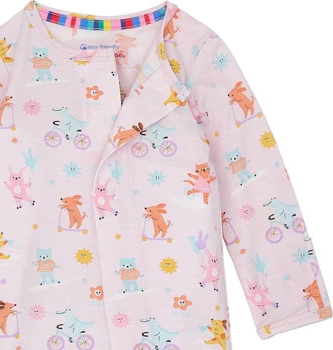 Magnetic Me Girls Modal Magnetic Baby Footie Pajamas | Silky Soft Modal Fabric | Baby Sleepers Available Sizes PRE - 24M