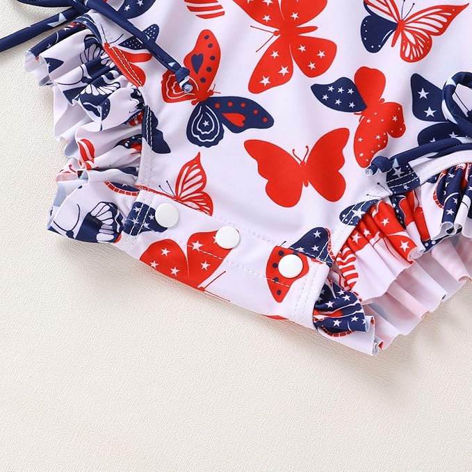 Infant Baby Girl Swimsuit One-Piece Long Sleeve Rash Guard with Hat Set Floral Zipper Bathing Suit Leopard Beach Wear