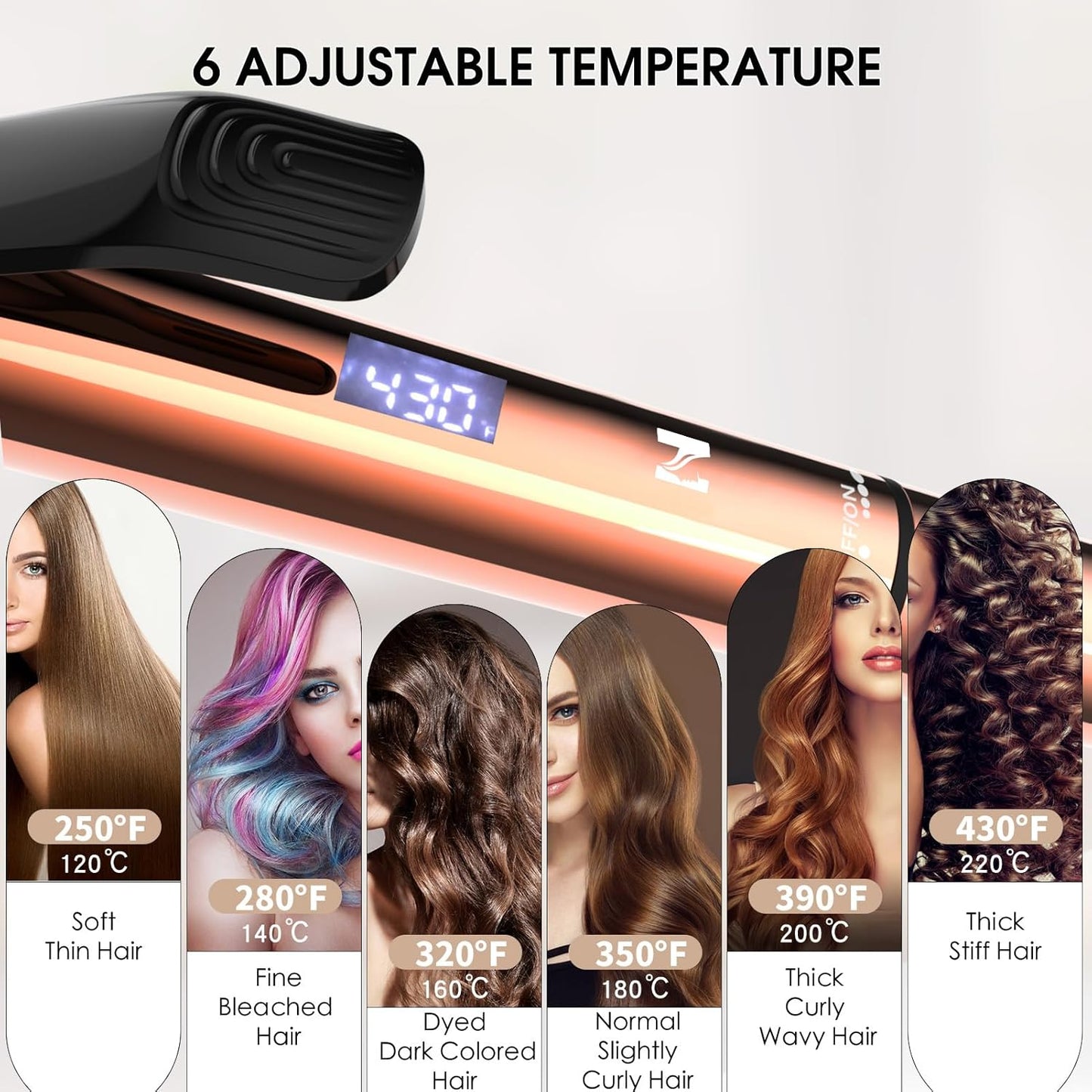 Nicebay Curling Iron, 1 Inch Hair Curling Wand with Ceramic Coating, Professional Hair Curler, Fast Heating up to 430°F, 60 Mins Auto Off, Suit for Different Hairstyle, Gold