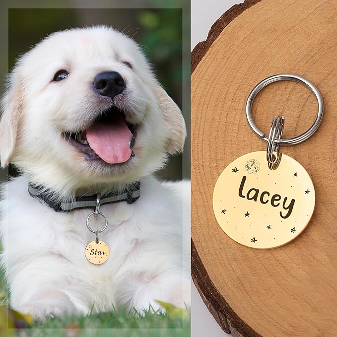 Anavia Small Size Dog Cat ID Tags, Small/XS Personalized Color Plated Stainless - Image 4