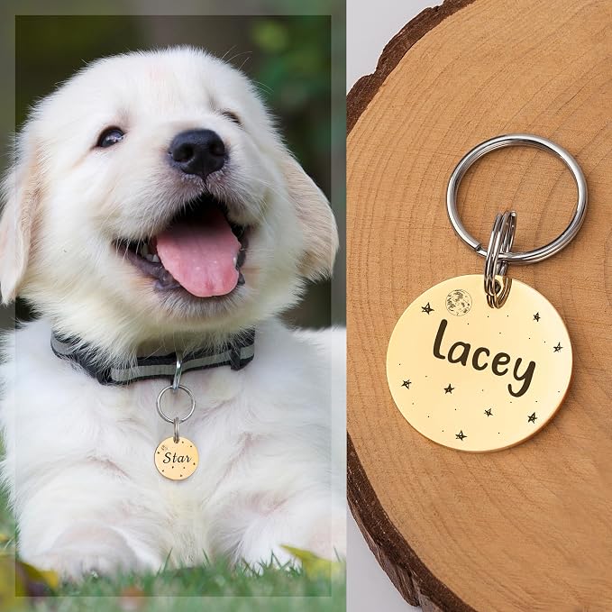 Anavia Small Size Dog Cat ID Tags, Small/XS Personalized Color Plated Stainless - Image 3