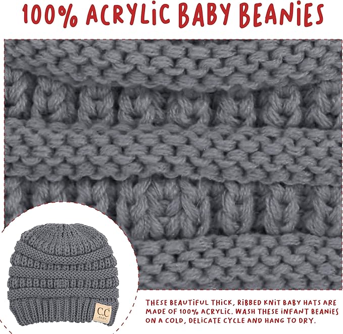 Funky Junque Baby Winter Hat – Cute Newborn Hats, Cozy Warm Infant Beanie, Soft Knit Stocking Stuffer for Babies 0–12 Months