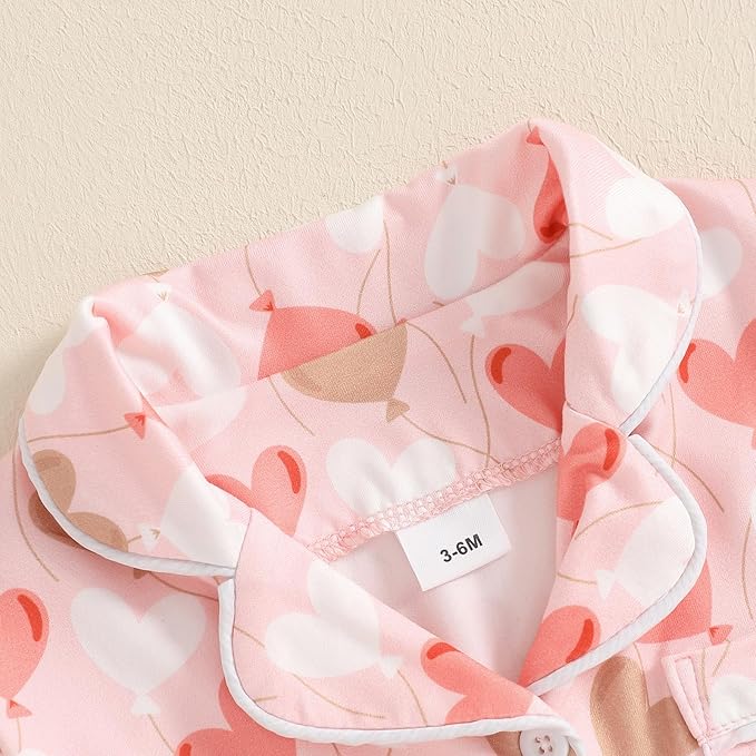 Balaflyie Baby Girl Button Down Pajamas Romper One-Piece Jumpsuit Long Sleeve Sleeper Infant Sleepwear