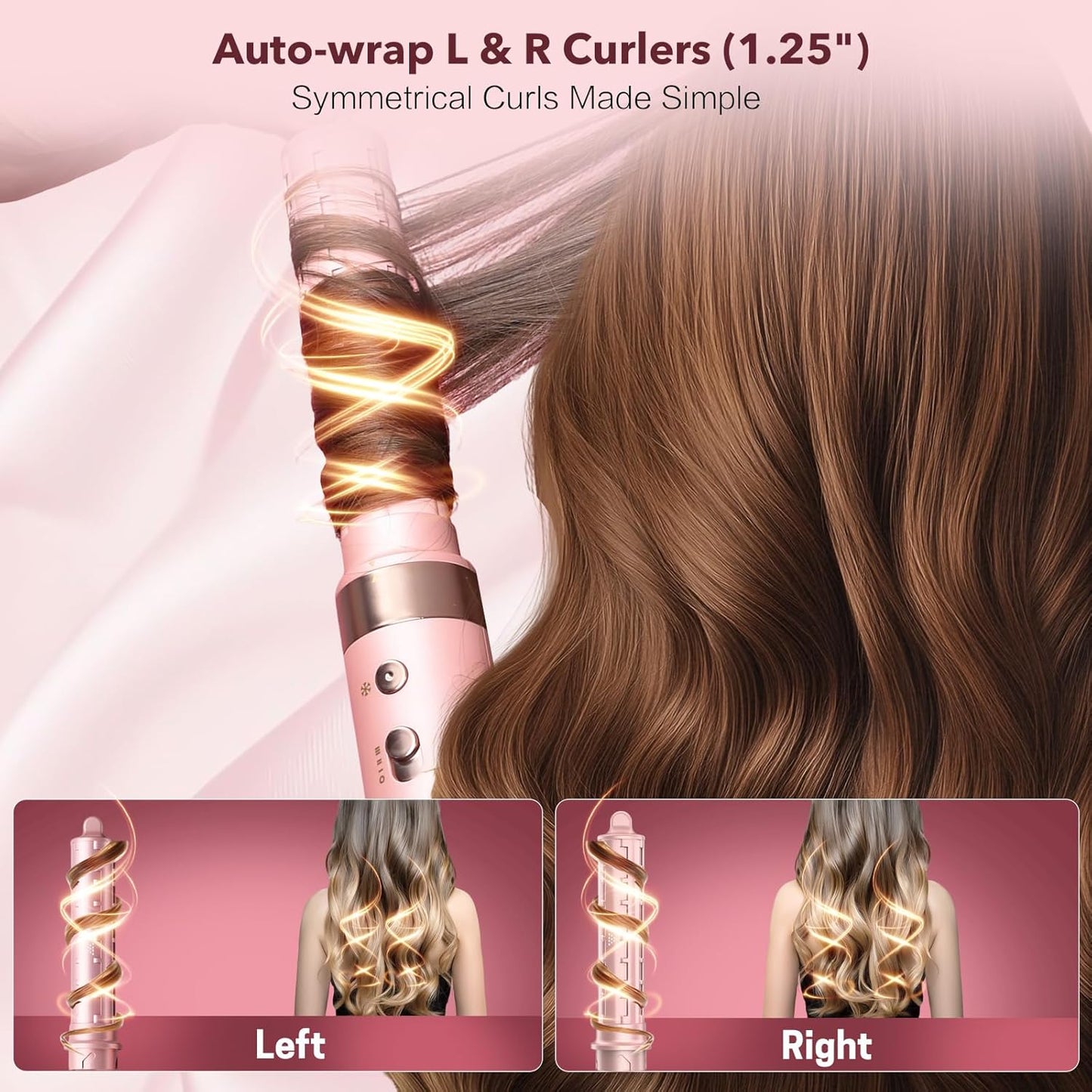 StyleVibe 6-in-1 Multi-Styler, Blow Dryer Brush & Thermal Brush with Auto Wrap Curl L/R, Fast Drying, Smooth Blowouts, Root-Lift Volume, No Heat Damage Frizz-Free Air Styler with Travel Bag